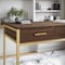 Martha Stewart 19.75 in. D X 47.25 in. W X Engineered Wood, Steel, Walnut/Polished Brass ZG-ZP-028-BR-GLD-MS - alternate 4